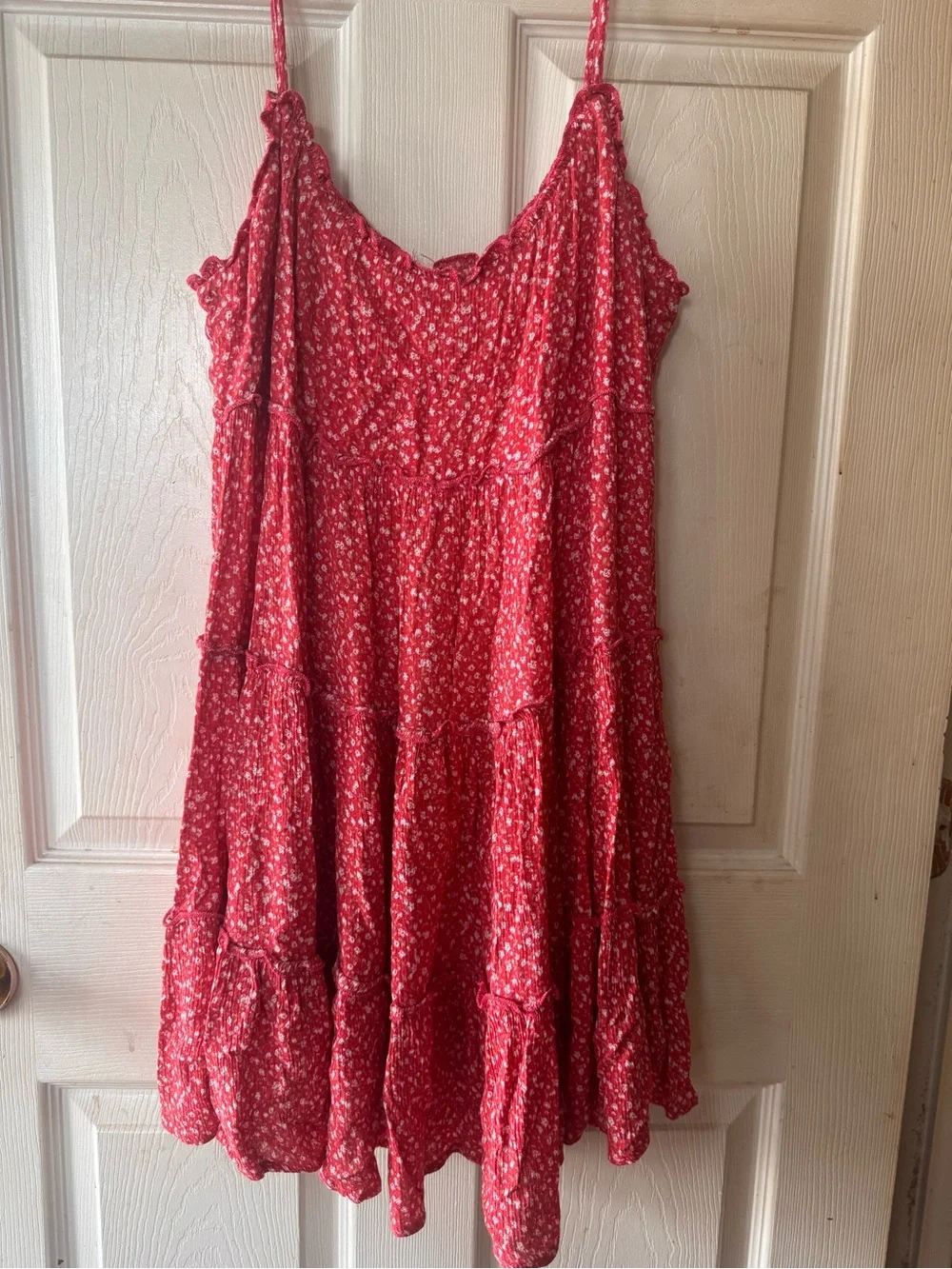 Lulu's Red Floral Tiered Sundress - Picture 1 of 2
